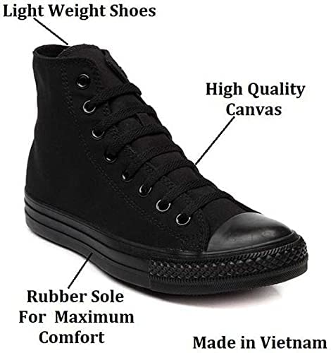 HOCKWOOD Stylish Lightweight Casual Canvas Sneaker Shoe for Mens & Boys (Black, Numeric_7)