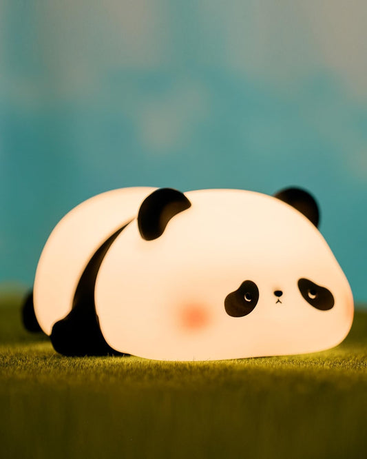 IMNISHNAY silicone Panda Night Light,LED Squishy Panda Novelty Lamp,Nursery Nightlight, Rechargeable Touch Lamp for Breastfeeding Toddler Baby Kids Decor,Cool Gifts Multi Color (Sleeping Panda)